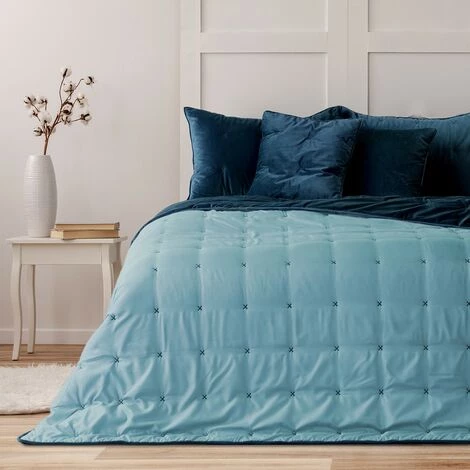 FLHF Couvre-lit Double Face Bleu Foncé, Bleu Clair 170X210 - Bleu Foncé, Bleu Clair 5 FLHF Couvre-lit Double Face Bleu Foncé, Bleu Clair 170X210 - Bleu Foncé, Bleu Clair – Image 3