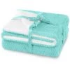 FLHF Couverture Double Face Turquoise, 70x150 Cm -Plaid et couverture Soldes 55949145 1