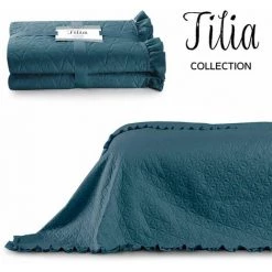 FLHF Couvre-lit à Volants Pétrole 170X210