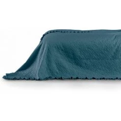 FLHF Couvre-lit à Volants Pétrole 170X210 -Plaid et couverture Soldes 55949315 4