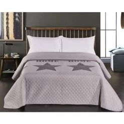 FLHF Couvre-lit Acier + Argent 240X260 - Acier + Argent -Plaid et couverture Soldes 55949352 3