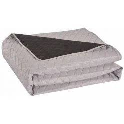 FLHF Couvre-lit Axel Argent + Noir 240X260 - Argent + Noir -Plaid et couverture Soldes 55949526 4