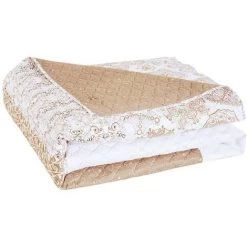 FLHF Couvre-lit Alhambra Beige + Blanc 170X210 -Plaid et couverture Soldes 55949562 3