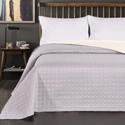 FLHF Couvre-lit Salice Blanc + Argent 170X270