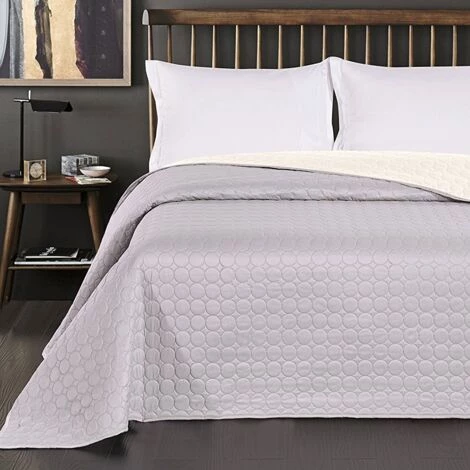 FLHF Couvre-lit Salice Blanc + Argent 170X270 3 FLHF Couvre-lit Salice Blanc + Argent 170X270