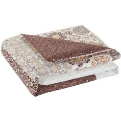 FLHF Couvre-lit Alhambra Marron + Orange 170X210 - Marron + Orange -Plaid et couverture Soldes 55949580 3