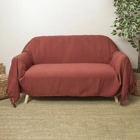 TOILINUX Plaid Gaufré - Longueur 250 Hauteur 170 Profondeur 0.05cm - Orange 4 TOILINUX Plaid Gaufré - Longueur 250 Hauteur 170 Profondeur 0.05cm - Orange – Image 2