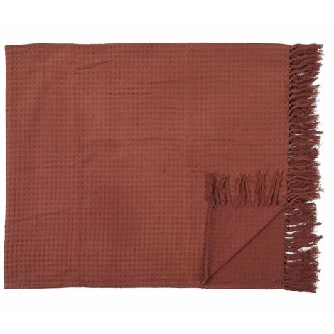 TOILINUX Plaid Gaufré - Longueur 250 Hauteur 170 Profondeur 0.05cm - Orange 5 TOILINUX Plaid Gaufré - Longueur 250 Hauteur 170 Profondeur 0.05cm - Orange – Image 3