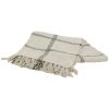 AUBRY GASPARD Plaid à Carreaux En Coton Beige - Écru -Plaid et couverture Soldes 56058987 1