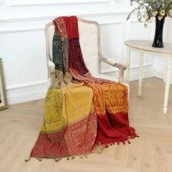 BENOBBY KIDS Couverture De Jet Bohème Chenille Jacquard Fringe Housse De Chaise Douce Pour Canapé-lit Couverture De Canapé - Motif Tribal Coloré (M) -Plaid et couverture Soldes 56070209 5