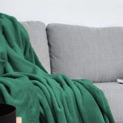 FALSE Plaid Uni En Flanelle Rectangle 230x180 Cm - Vert - Vert - SILUMEN 7 FALSE Plaid Uni En Flanelle Rectangle 230x180 Cm - Vert - Vert - SILUMEN -Plaid et couverture Soldes 56328189 2