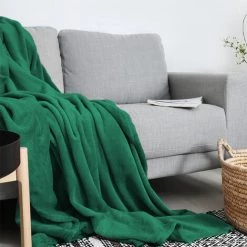 FALSE Plaid Uni En Flanelle Rectangle 230x180 Cm - Vert - Vert - SILUMEN 9 FALSE Plaid Uni En Flanelle Rectangle 230x180 Cm - Vert - Vert - SILUMEN -Plaid et couverture Soldes 56328189 4