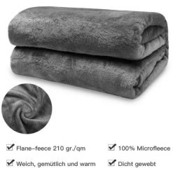 Randaco Couverture En Flanelle Living Blanket 210 G/carré Blanket Fur Blanket Fleece Blanket Super Soft 220x240cm