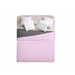 FLHF Couvre-lit Axel Rose + Graphite 170X270 - Rose + Graphite -Plaid et couverture Soldes 56403596 3