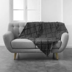 1001KDO POUR LA MAISON Plaid 125x150cm Calyssa Anthracite