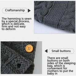 LTS FAFA Gigoteuse Tricotée Toute L'année Gigoteuse Respirante Pour Enfants Lit Nouveau-né Lavable Zone De Couchage Pour L'été Et L'hiver (gris) -Plaid et couverture Soldes 56640419 2