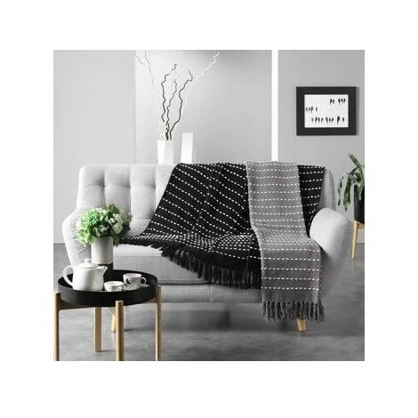 DOUCEUR D INTERIEUR Plaids, Jetés Douceur D Intérieur CAYENNE Noir 4 DOUCEUR D INTERIEUR Plaids, Jetés Douceur D Intérieur CAYENNE Noir – Image 2