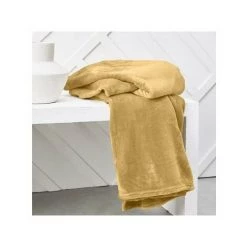 Plaids, Jetés Today GASPID Jaune -Plaid et couverture Soldes 56648058 2