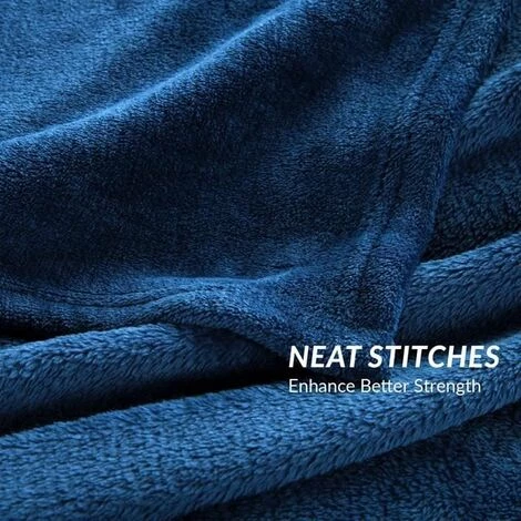 Couverture Polaire 150X200cm Bleu Marine 1pcs FUIENKO 5 Couverture Polaire 150X200cm Bleu Marine 1pcs FUIENKO – Image 3