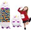 TRIOMPHE Sac De Couchage,160 * 60cm Grand L'oreiller 2 En 1 Qui Se Transforme En Sac De Couchage, Animal Dessin Animé Super Doux Et Amusant, Sac Couchage Pliable Chaud Toute La Saison，T-Audace -Plaid et couverture Soldes 56929066 1