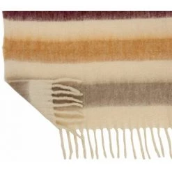 Paris Prix - Plaid Déco "lignes" 136x190cm Blanc & Ocre 8 Paris Prix - Plaid Déco "lignes" 136x190cm Blanc & Ocre -Plaid et couverture Soldes 57062312 3