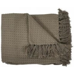 Paris Prix - Jeté De Canapé "gaufré" 130x160cm Taupe