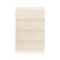 Paris Prix - Plaid Tissé à La Main "bohist Ii" 130x170cm Naturel