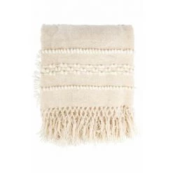 Paris Prix - Plaid Tissé à La Main "bohist Ii" 130x170cm Naturel -Plaid et couverture Soldes 57074902 4