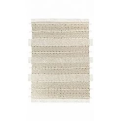 Paris Prix - Plaid Tissé à La Main "bohist Iii" 130x170cm Crème & Kaki