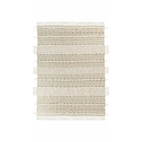 Paris Prix - Plaid Tissé à La Main "bohist Iii" 130x170cm Crème & Kaki 3 Paris Prix - Plaid Tissé à La Main "bohist Iii" 130x170cm Crème & Kaki