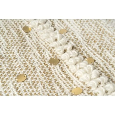 Paris Prix - Plaid Tissé à La Main "bohist Iii" 130x170cm Crème & Kaki 7 Paris Prix - Plaid Tissé à La Main "bohist Iii" 130x170cm Crème & Kaki – Image 5