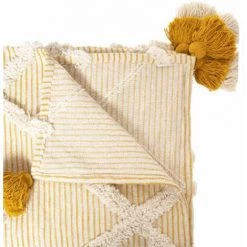 ATMOSPHERA, CRATEUR D'INTRIEUR Jeté De Lit Tufté "Carmen" 130x180cm Ocre 9 ATMOSPHERA, CRATEUR D'INTRIEUR Jeté De Lit Tufté "Carmen" 130x180cm Ocre -Plaid et couverture Soldes 57076066 4