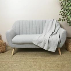 Paris Prix - Jeté De Canapé "blen" 120x150cm Gris Clair -Plaid et couverture Soldes 57077014 3