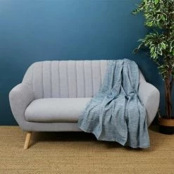 Paris Prix - Jeté De Canapé "blen" 120x150cm Bleu Canard -Plaid et couverture Soldes 57077018 3