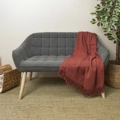 Paris Prix - Jeté De Canapé "gaufré" 130x160cm Terracotta -Plaid et couverture Soldes 57077049 3