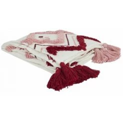 Paris Prix - Jeté De Canapé Tufté "ethnique" 130x150cm Rose