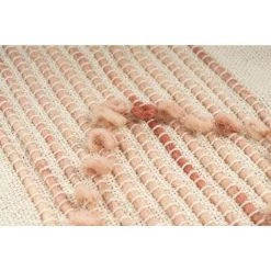 Paris Prix - Plaid Tissé à La Main "bohist" 130x170cm Rose & Crème -Plaid et couverture Soldes 57077521 3