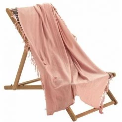 Paris Prix - Jeté De Canapé à Franges "lilia" 180x220cm Pêche -Plaid et couverture Soldes 57079179 3