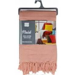 Paris Prix - Jeté De Canapé à Franges "lilia" 180x220cm Pêche -Plaid et couverture Soldes 57079179 5