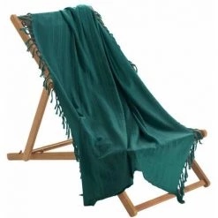 Paris Prix - Jeté De Canapé à Franges "lilia" 180x220cm émeraude -Plaid et couverture Soldes 57079368 3