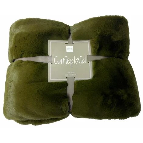 Paris Prix - Plaid Imitation Fourrure "cutie" 130x180cm Vert Mousse 5 Paris Prix - Plaid Imitation Fourrure "cutie" 130x180cm Vert Mousse – Image 3