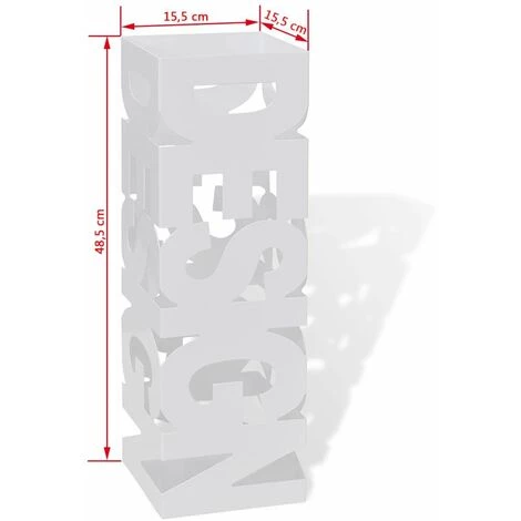 NOVA Pousquette En Acier Inoxydable En Acier Inoxydable Porte-parapluie Carré à Rangement Blanc Acier 48,5 Cm Couleur : Blanc 7 NOVA Pousquette En Acier Inoxydable En Acier Inoxydable Porte-parapluie Carré à Rangement Blanc Acier 48,5 Cm Couleur : Blanc – Image 5