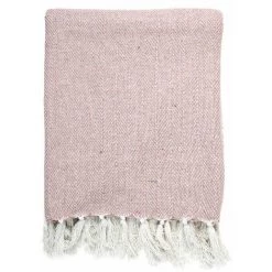 TOILINUX Plaid Jacquard - Longueur 150 Largeur 125 Epaisseur 0,2cm - Rose