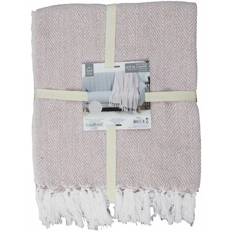 TOILINUX Plaid Jacquard - Longueur 150 Largeur 125 Epaisseur 0,2cm - Rose 5 TOILINUX Plaid Jacquard - Longueur 150 Largeur 125 Epaisseur 0,2cm - Rose – Image 3