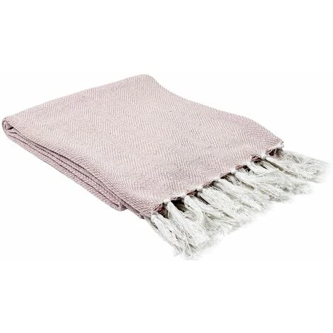 TOILINUX Plaid Jacquard - Longueur 150 Largeur 125 Epaisseur 0,2cm - Rose 6 TOILINUX Plaid Jacquard - Longueur 150 Largeur 125 Epaisseur 0,2cm - Rose – Image 4