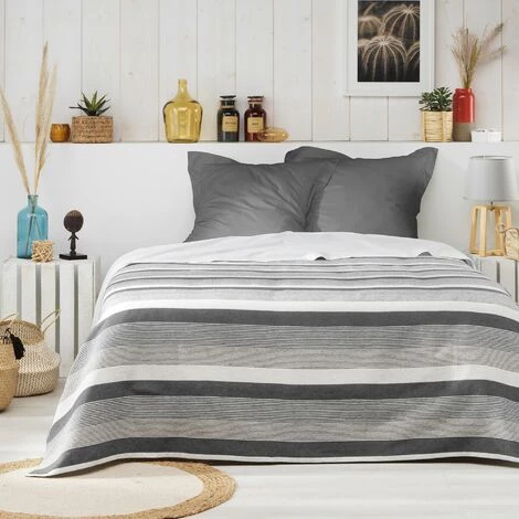 1001KDO POUR LA MAISON Couvre Lit 230 X 250 Cm Fibie Anthracite 3 1001KDO POUR LA MAISON Couvre Lit 230 X 250 Cm Fibie Anthracite