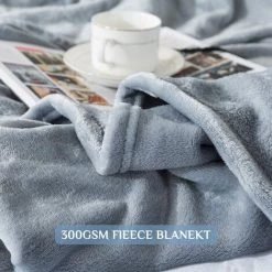 DENUOTOP Plaid Polaire Couverture En Flanelle Douce Et Confortable, Plaid Pour Lit Canapé 150 X 200 Cm Gris -Plaid et couverture Soldes 57332066 5