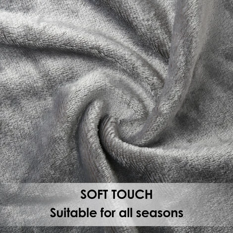 SWANEW Couverture Câline Couverture Polaire Flanelle Gris 210g/carré 130X170CM 4 SWANEW Couverture Câline Couverture Polaire Flanelle Gris 210g/carré 130X170CM – Image 2