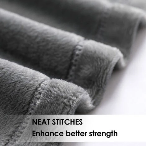 SWANEW Couverture Câline Couverture Polaire Flanelle Gris 210g/carré 130X170CM 5 SWANEW Couverture Câline Couverture Polaire Flanelle Gris 210g/carré 130X170CM – Image 3