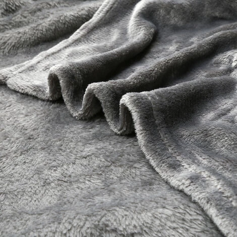SWANEW Couverture Câline Couverture Polaire Flanelle Gris 210g/carré 130X170CM 6 SWANEW Couverture Câline Couverture Polaire Flanelle Gris 210g/carré 130X170CM – Image 4